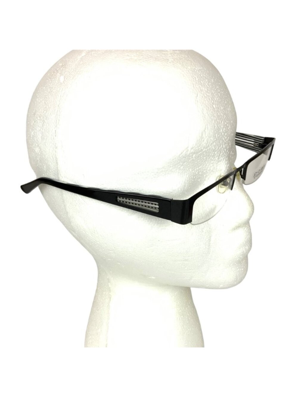 Pomy Eyewear Eyeglass Frames Black Metal Half Rim Rectangle 52 19 140 - Picture 2 of 10